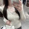 Neck lace knitted sweater women's inner wear autumn and winter new slim-fitting and thin bottoming shirt top