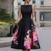  Spring and Summer European and American Cross-border Amazon Independent Station Hot Sale New Sleeveless Flower Waist Pleated Dress Women