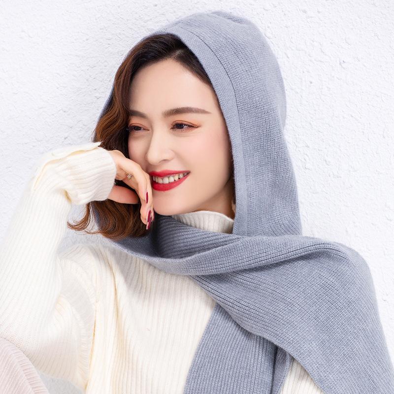 

Внешний платок женский термо шарф с капюшоном вязаный универсальный декоративный шарф на плечо поддельный воротник однотонный 40*110