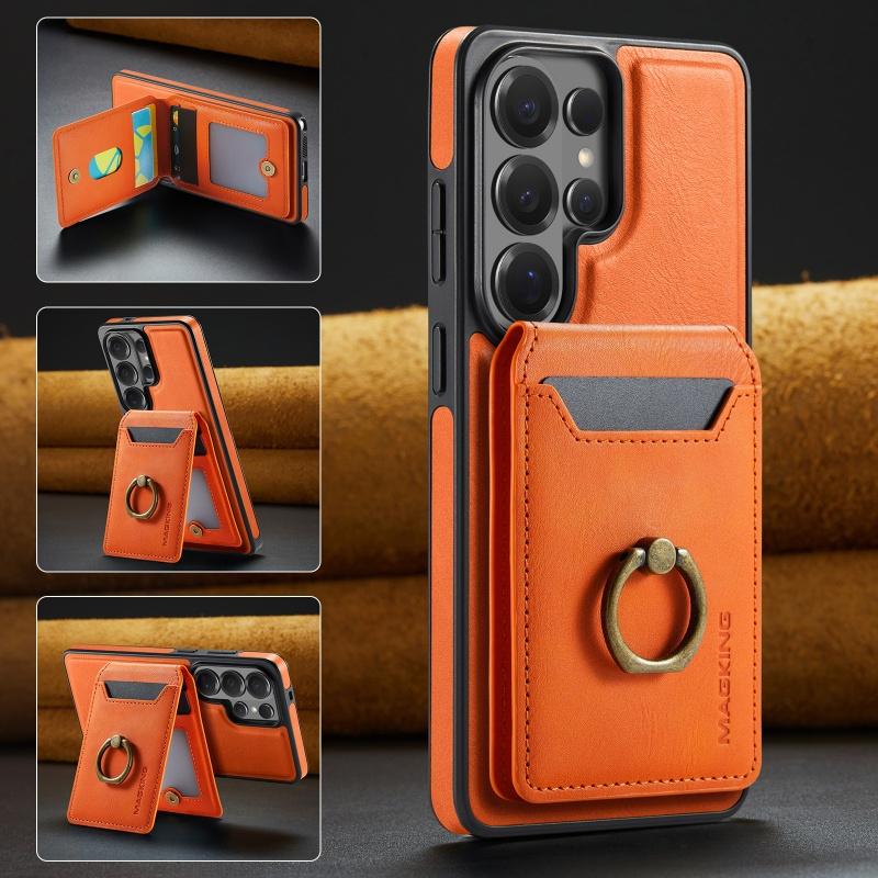 Ring Magnetic Leather Flip Wallet Card Holder Phone Case For Samsung Galaxy S26 S25 Edge S24 FE S23 Ultra ShockProof Purse Cover
