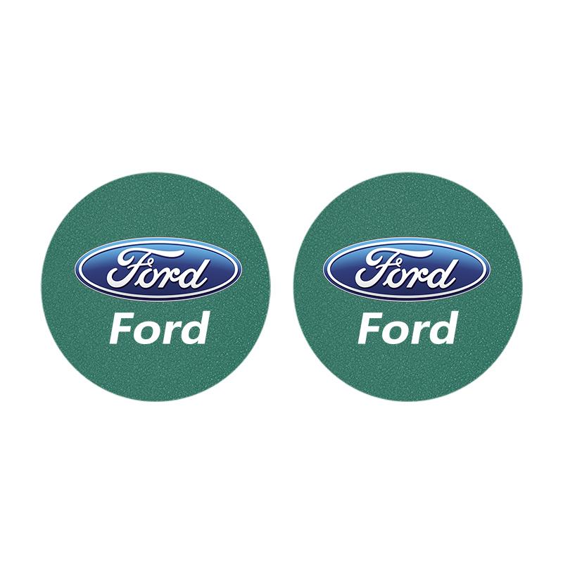 2Pcs Car Coaster Suede Mat Water Cup Anti-slip Pad Auto Interior For Ford Focus Fiesta Puma Ranger Kuga MK7 MAX F150 Mondeo