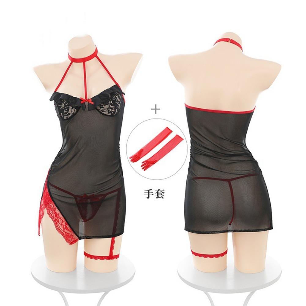 Domila Midnight Lingering Contrast Color Perspective Dress 6378 Sex Underwear Sexy Dew Naked Buttocks Set F782