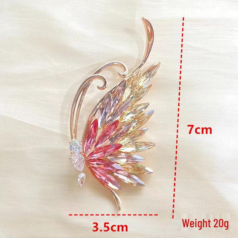 Exquisite Butterfly Rhinestone Brooch - Versatile 3D Floral Alloy Accessory for Women