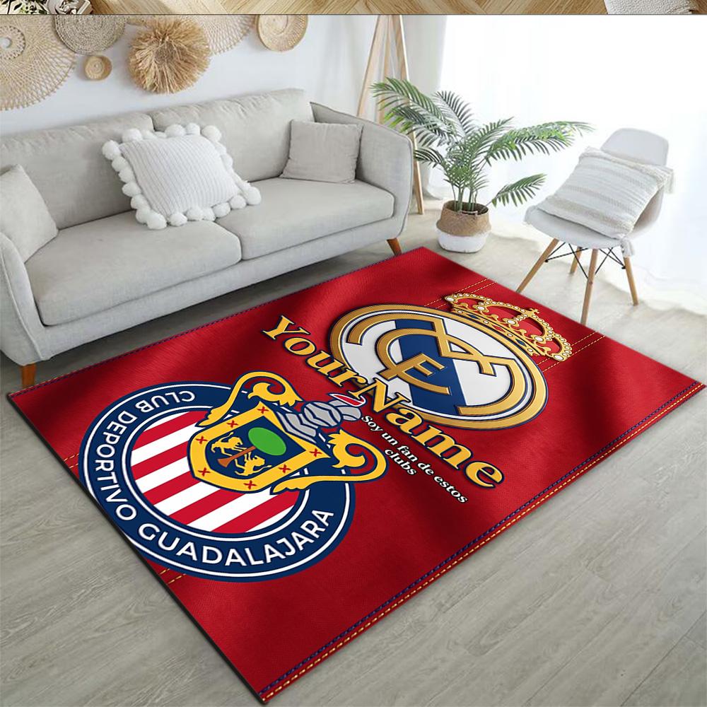 Atletico Madrid Personalized Text Floor Mat Suitable for Playrooms Foyer Game Room Dormitory Antislip Carpet Decorate Offices Birthday/Christmas Gift