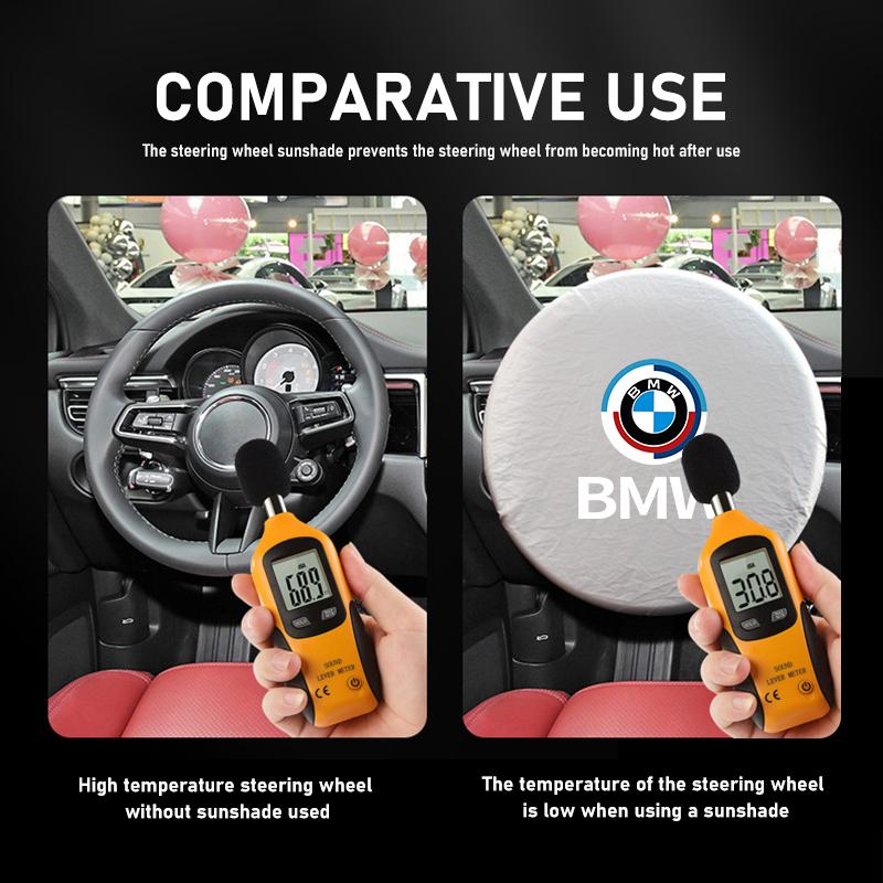 SCKS3 Car Steering Wheel Sun Block Silver Coated Cloth Sun Shade Cover For BMW M E87 E30 E46 E28 E39 F18 F35 G03 F10 E93 F20
