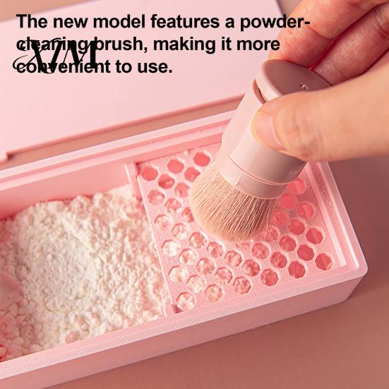 Removable Sieve for Powder Clay Tools Kit, Storage Box with Brush Container, Desktop Art Supply Organizer Craft Organizer, Air Dry Accessory
