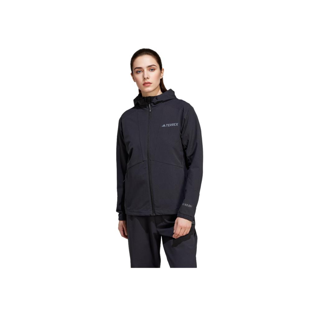 adidas Outdoor Travel Series Logo Sports Zip-Up Hoodie Women Jacket Black JI8283