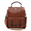 Preppy Retro Large-Capacity Women's Travel Backpack - Trendy PU Schoolbag for College Students