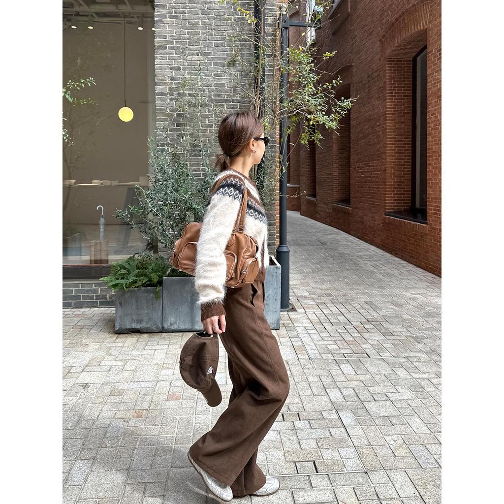 Women's Winter Corduroy Pants: Retro, Thickened, Loose Straight-Leg Design – No Returns or Exchanges