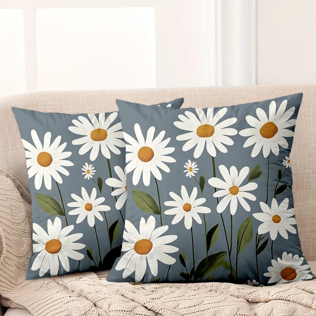 1 Pieces Boho Daisy Floral Throw Pillow Covers Farmhouse Decor Pattern Cushion Cover Suitable For Sofa Bedroom Car Pillow Cover