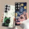 Cute Floral Headscarf Kitten Plating Phone Case For Samsung Galaxy S24 S25 FE S26 Edge S23 Ultra S22 S21 Plus S20 Anti-Fall Aira