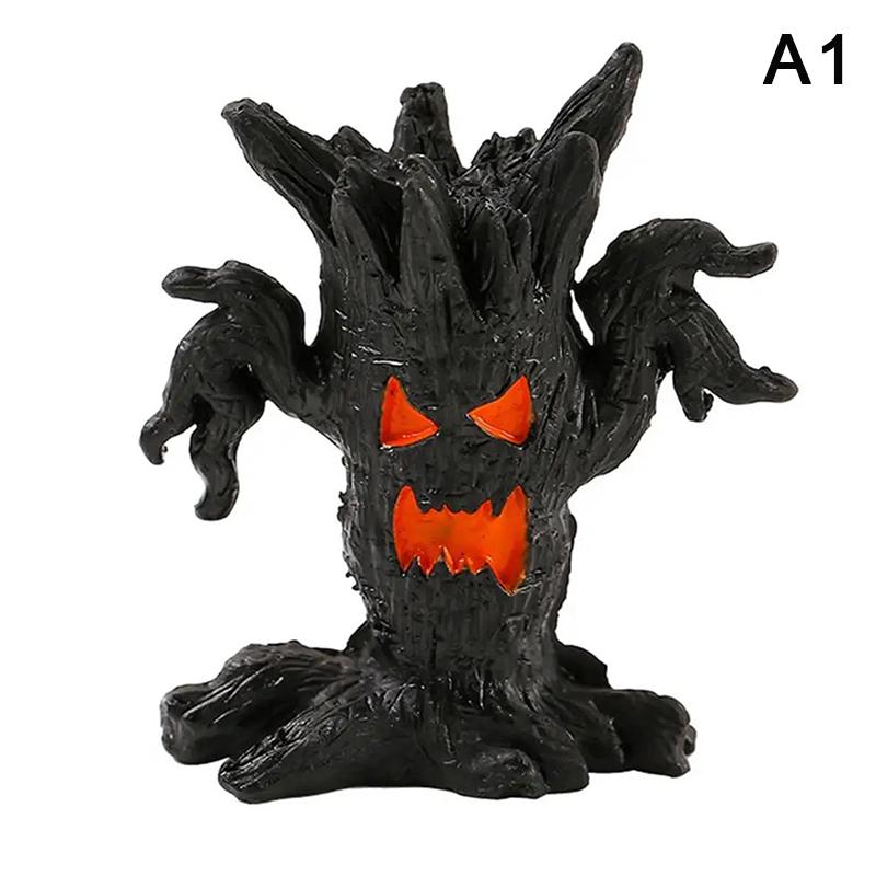 Scary Tree Spooky Tree Face Sculpture Realistic Tabletop Ornament Indoor Outdoor Halloween Decoration For Party Haunted House