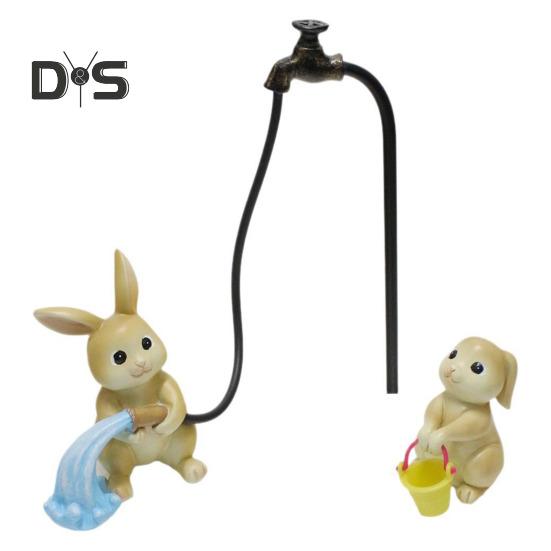 

Скульптура кролика Флеш Декор для двора Фигурки кроликов из смолы Домашний сад Статуэтки для улицы Пасхальное украшение кролика Rabbit