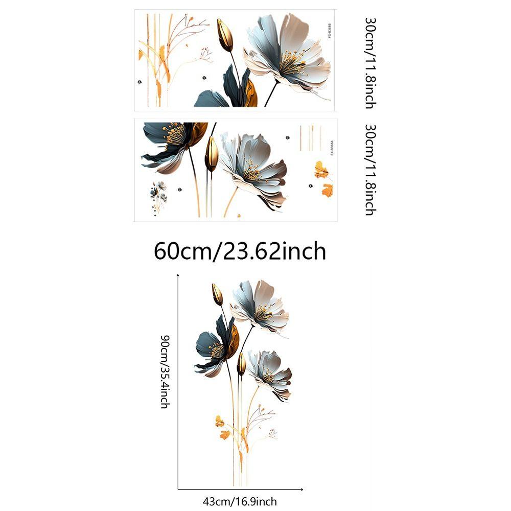 3D Lotus Background Decor Decals Retro Aesthetic Wallpaper Flower Wall Stickers  Bedroom
