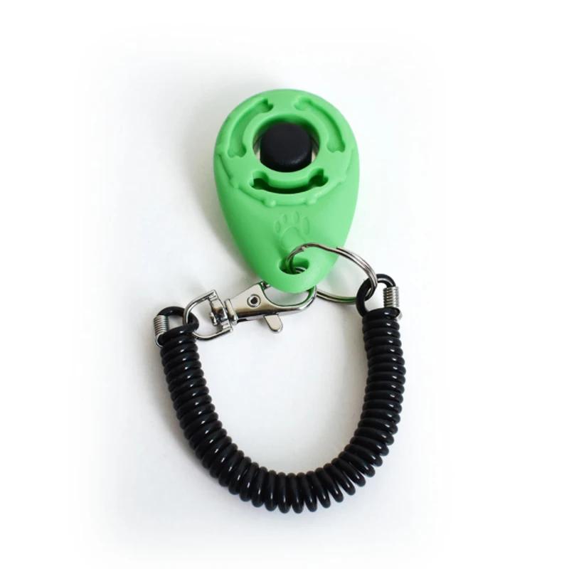 Pet Cat Dog Training Clicker Plastic New Dog Click Trainer Portable Auxiliary Adjustable Wristband Sound Key Chain Pet Supplies