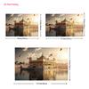 2D plane one piece of golden temple morning light pigeon shadow banner background cloth party photo-taking props