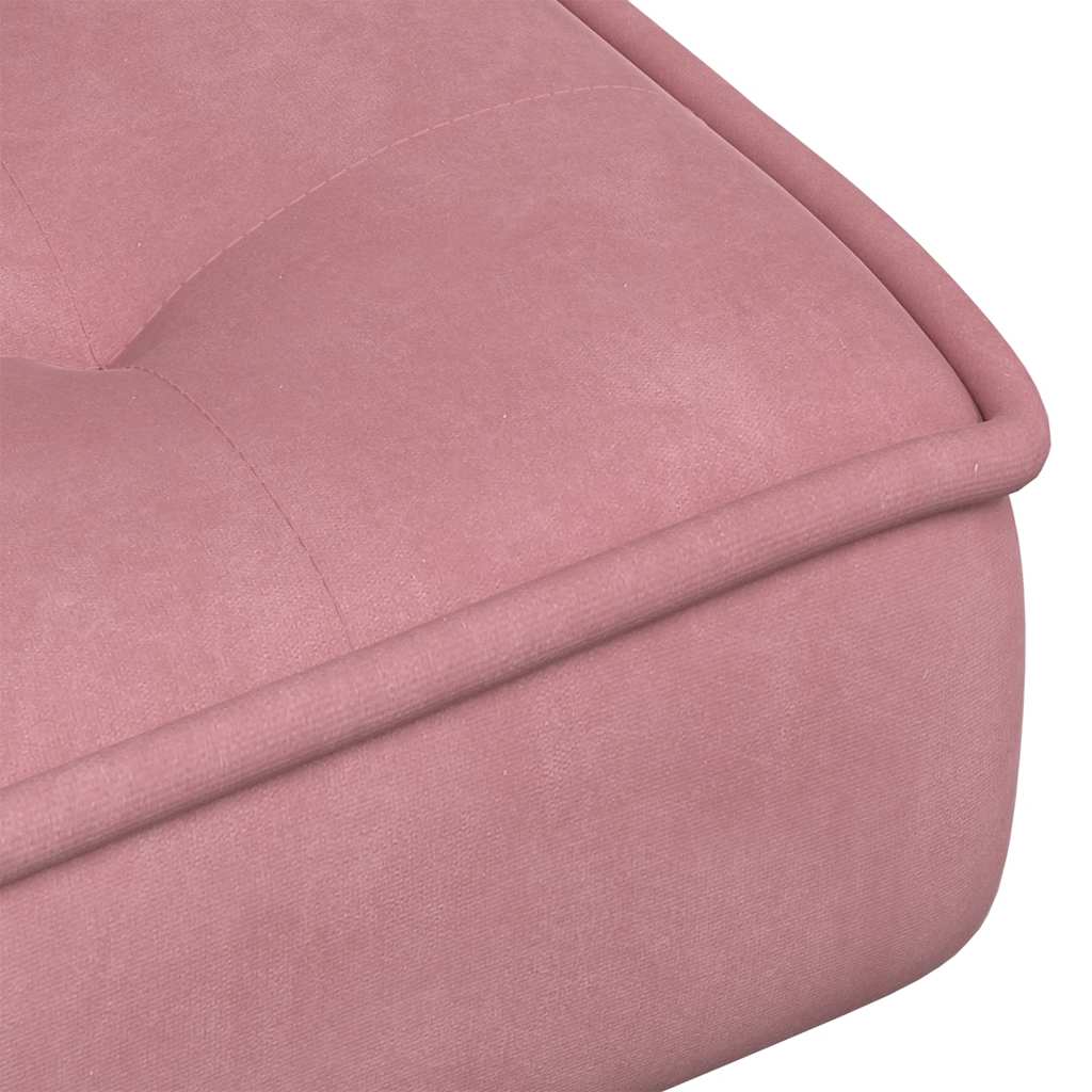Pink Velvet Relaxation Armchair with Footstool