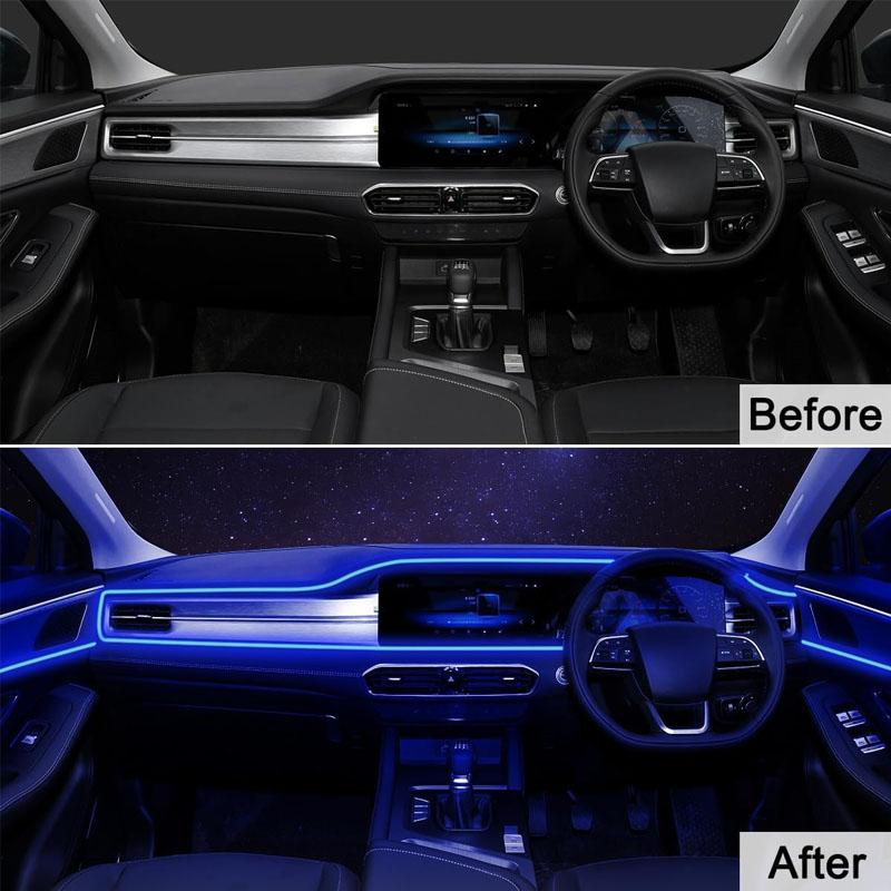 Car Hood LED Daytime Running Light Neon APP Remote Control Waterproof Flexible Auto Engine Hood Guide Decorative Ambient Lamp