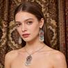 Moon Pendant Exotic Bohemian Earrings Silver Color Zinc Zinc Alloy Kazakhstan Jewelry Set  Women Jewelry