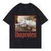 Fun Ibuprofen Cat Meme Print T-Shirt for Women Stylish and Cute Short-Sleeved T-Shirt Summer Casual Women's T-Shirt