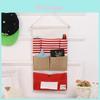 Creative Multipocket Wall Hanging Organizer With Cotton Linen Fabric For Bedroom Storage