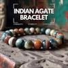 Stable Natural Stone Agate Beaded Bracelet 8mm Simple Men's and Women's Texture Bracelet Party Daily Jewelry Accessories Gift