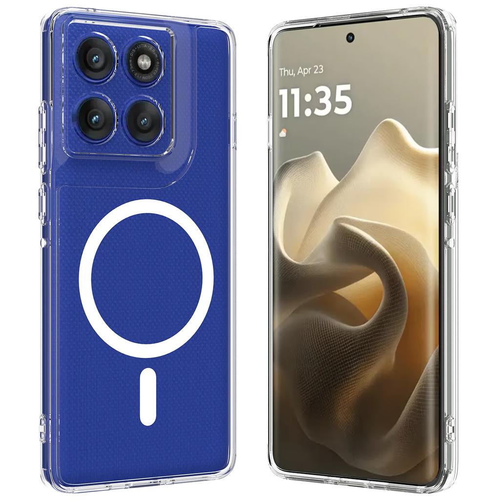 For Motorola Edge 70 5G Clear Phone Magnetic Case TPU + Acrylic Back Cover