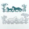 Horse and Tree Metal Cutting Dies Stencils for DIY Scrapbooking/photo Album Decor Embossing Paper Cards Making Craft