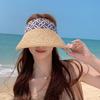 Summer Straw Hat With Wide Brim And Bow For Beach Sun Protection