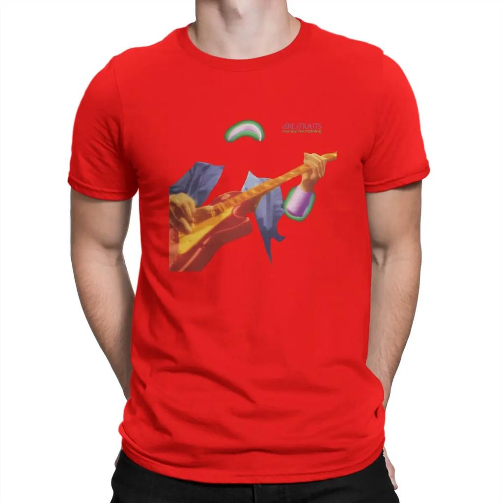 Funny Money For Nothing Music T-Shirts Men O Neck 100% Cotton T Shirts Dire Straits Band Short Sleeve Tees  Clothes
