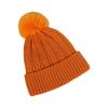 Winter Warm Knitted Hat with Fluffy Ball Beanies Cap Fashion Pullover Cap  for Male Female