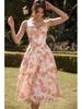 European & American Floral French Style Summer Camisole Dress – Gentle, Slimming Long Floral Dress