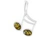 Short Silver Necklace Music Note With Green Amber Sixteenth Note 42 Cm