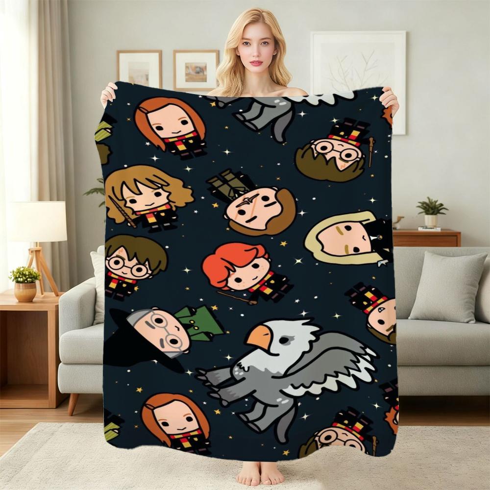 Magic Hermione Theme Printed Blanket Cozy Comfortable Throw Blanket For Living Room Sofa Nap Lightweight Home Decor Great Holiday Gift