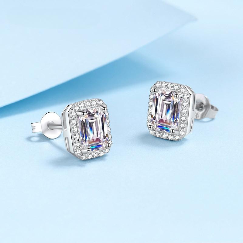 

Идеальная огранка D Цвет 2 карата в форме муассанита серьги-гвоздики из стерлингового серебра 925 пробы женские серьги Высокое ювелирное искусство 0.5 ct total 1 ct