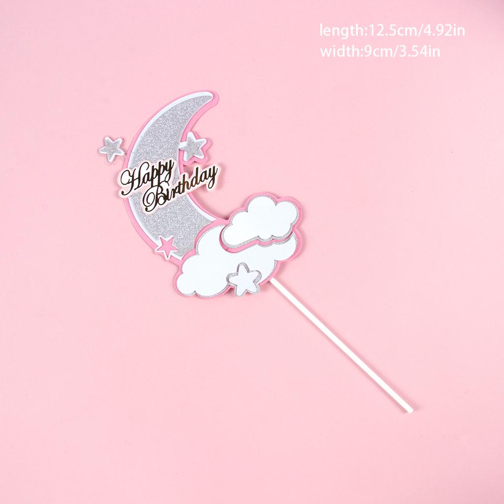 Unicorn Cake Topper Rainbow Cloud Balloon Cupcake Topper Kids Birthday Cake Flags Decor Baby Shower Girl Favors Cake Decorating