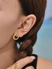 Qiong Yao Turquoise Beaded Pendant Earrings, 18K Gold-Plated Stainless Steel, Fade-Resistant Exquisite Design