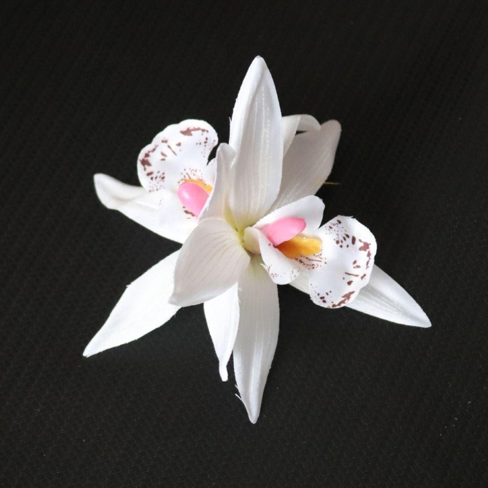 Cloth Simulation Flower Hair Clip Flower Korean Style Hairpins Orchid Duckbill Clip  Wash Face