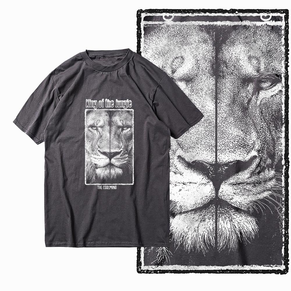 Coolmind MAV lion printed Exclusive graphic men T shirt 100% cotton big size streetwear men tshirt cool t-shirt tee shirts
