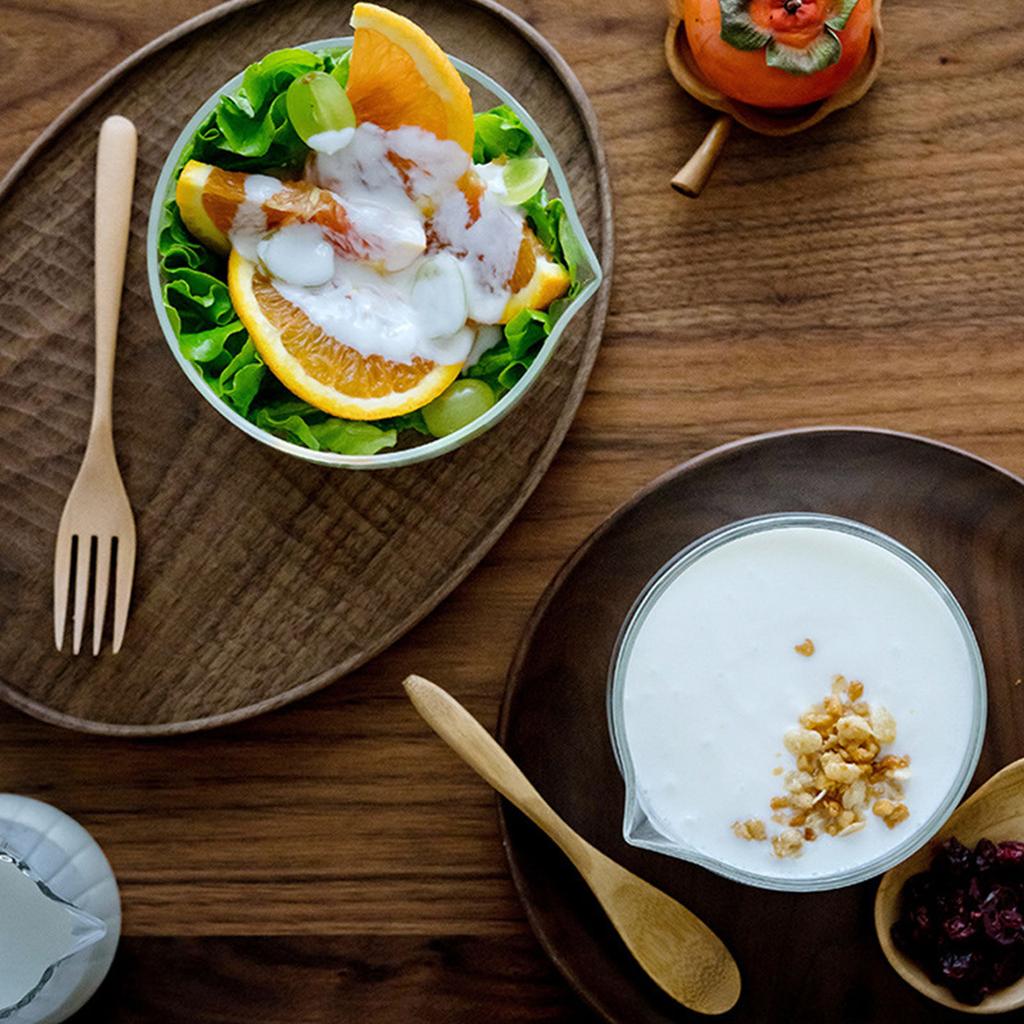 Heat Resistant Glass Mixing Bowl 350/600ml Salad Bowl with Drainage Nozzle Milk Coffee Cup Food Container Enduring
