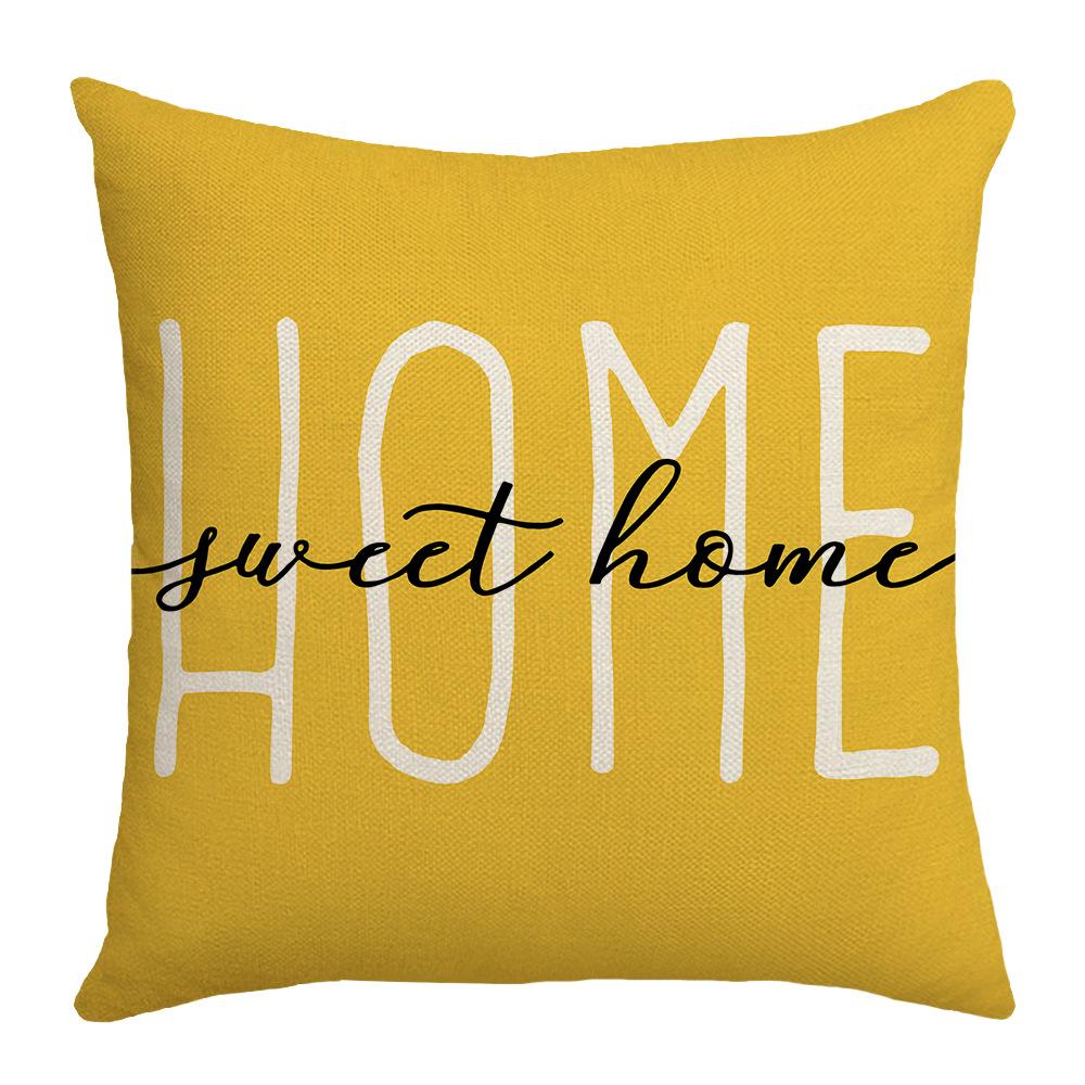 Plant Flower Letter Print Pillow Sofa Cushion Cover Car Waist Protector Bedside Cushion Cover Cartoon Nordic Pillow Cover