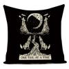 Horror Tarot Cushions Cover Bone Stand Decorative Cushioncovers Print Linen Pillows Black And White Portrait Pillows Cases Cojin