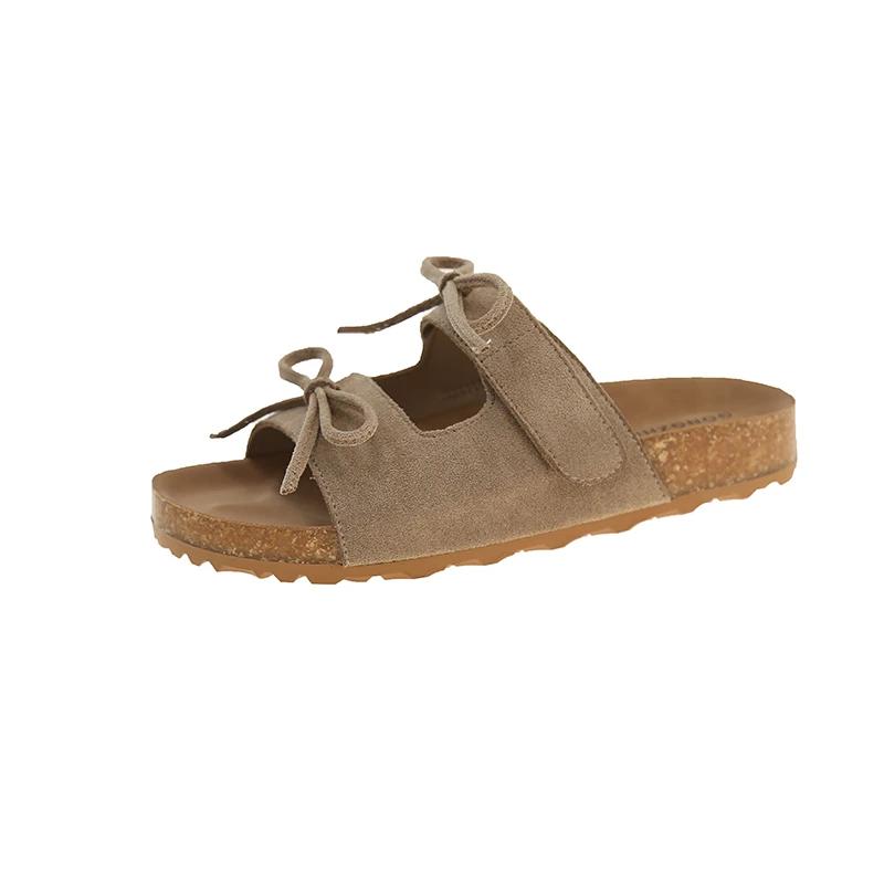 

Fashion Women s Fashion Slippers Flannel Butterfly-knot Flat Sole Anti-slip Shoes Women Dress All-match Summer Roman Zapatillas De Mujer 40 хаки