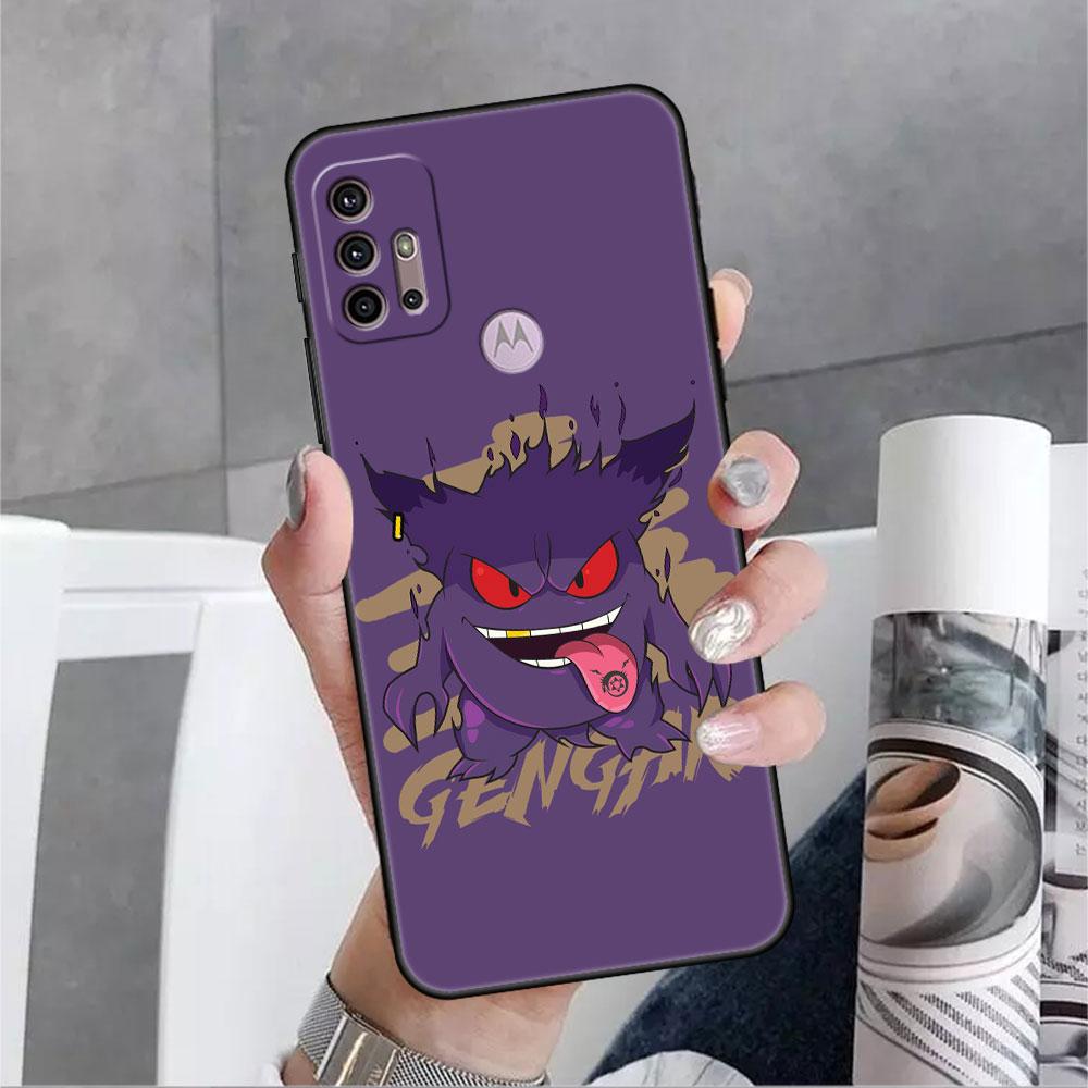 

Чохол для Motorola G60 G30 G22 Edge 20 Lite G31 One Fusion G9 G8 G60s G51 G71 G52 G200 G50 Soft Phone Cover Pokemon Gengar Cool Moto G60