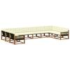 Outdoor Sofa Set with Cushions 10 Pcs Natural and Cream