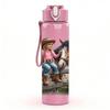 1PC Cowgirl Horse Western Scene Print 750ml Color Plastic Sports Water Bottle Leakproof Flip Straw Lid Suitable for Sports Office Home Use