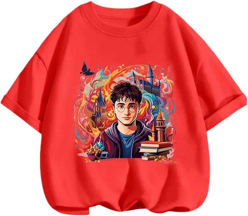 All Match Casual Harry Potter Kids T Shirt Cute Cartoon Printing Summer Daily Basic Clothing