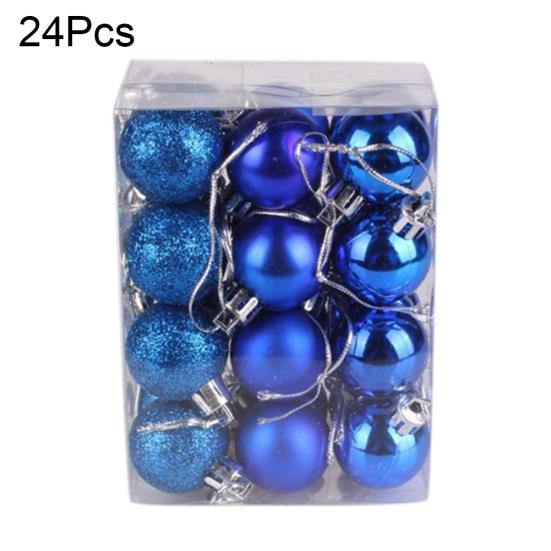 24 stk 3 cm Plast Juletrekuler Pynt Hjemmefest Hengende Ornamenter