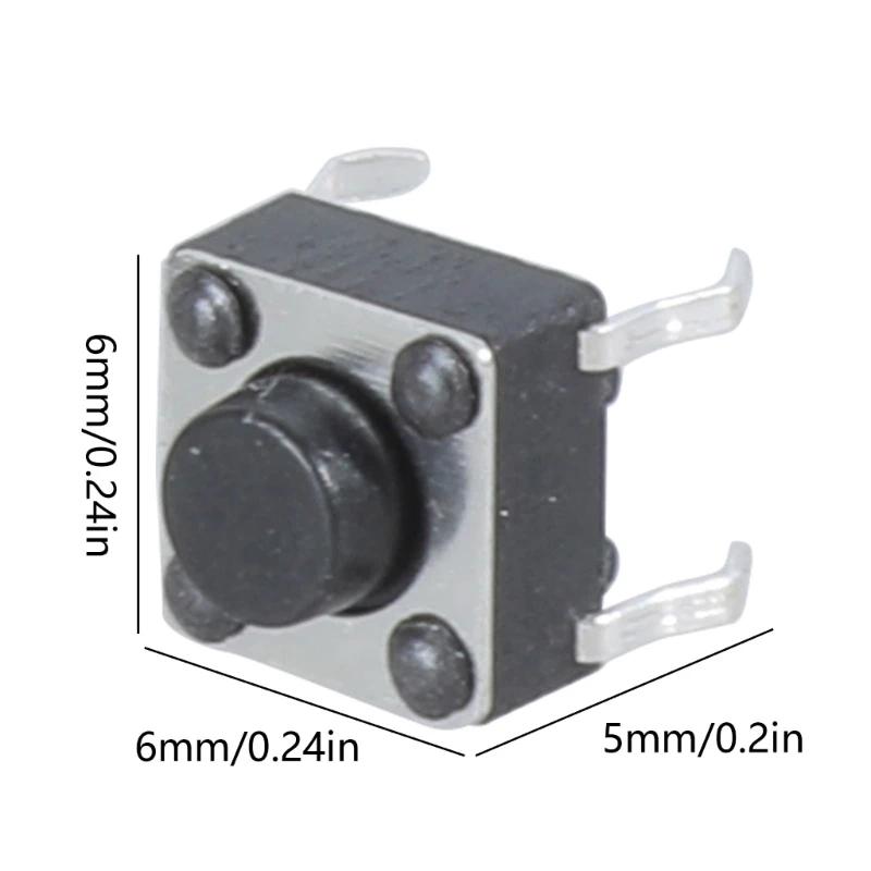 100pcs 6x6x5mm 4pin Push Button Switch Momentary Tact DIP Through-Hole