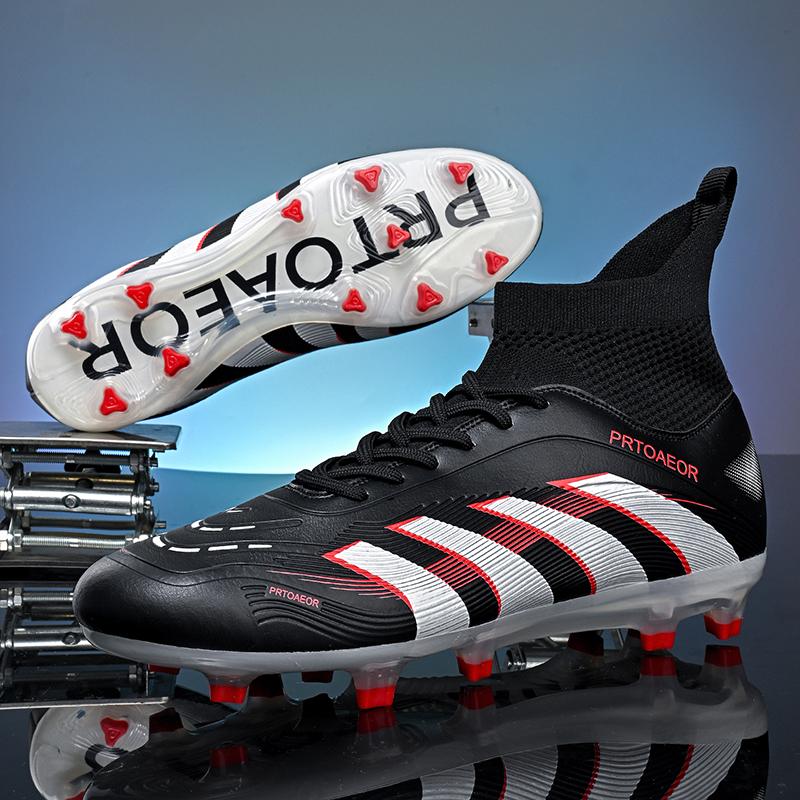 Chaussures de Football pour Hommes Chaussures Professionnelles pour Terrain de Football Antidérapantes Entraînement Extérieur sur Herbe Crampons Chaussures de Sport pour Enfants Football